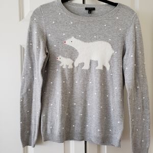 Talbots XS Polar Bear & Baby Sweater